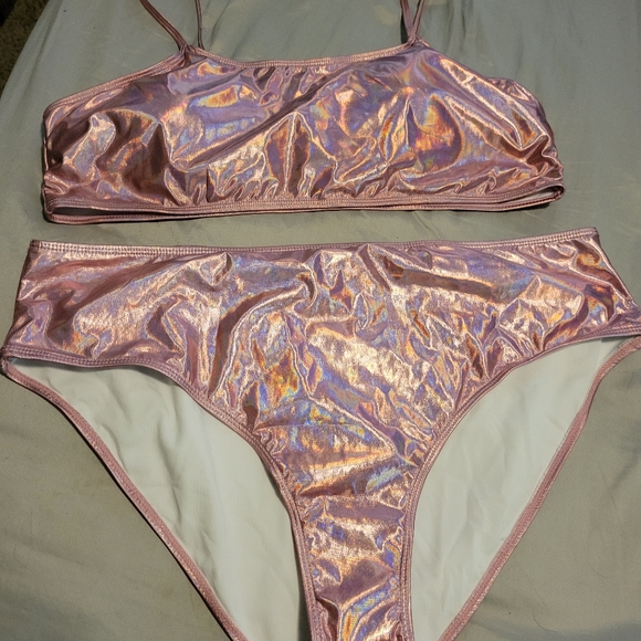 SHEIN Other - Holographic high waisted swim suit